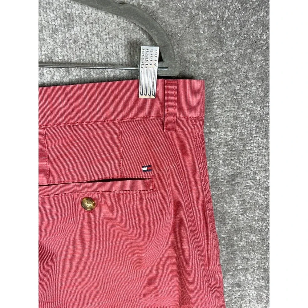 Tommy Hilfiger‎ Striped Chino Shorts Mens Size 36 Pale Red Cotton Pockets